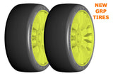 GRP GTY04-XM2 1:8 GT New Slick SuperSoft (2) Yellow 20 Spoke Rubber Tires