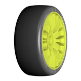 GRP GTY04-XB1 1:8 GT New Slick UltraSoft (2) Yellow 20 Spoke Rubber Tires