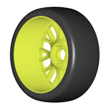 GRP GTY04-XM5 1:8 GT New Slick Medium (2) Yellow 20 Spoke Rubber Tires