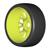 GRP GTY04-XM7 1:8 GT New Slick MediumHard (2) Yellow 20 Spoke Rubber Tires