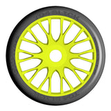 GRP GTY04-XM4 1:8 GT New Slick SoftMedium (2) Yellow 20 Spoke Rubber Tires