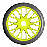 GRP GTY04-XB1 1:8 GT New Slick UltraSoft (2) Yellow 20 Spoke Rubber Tires