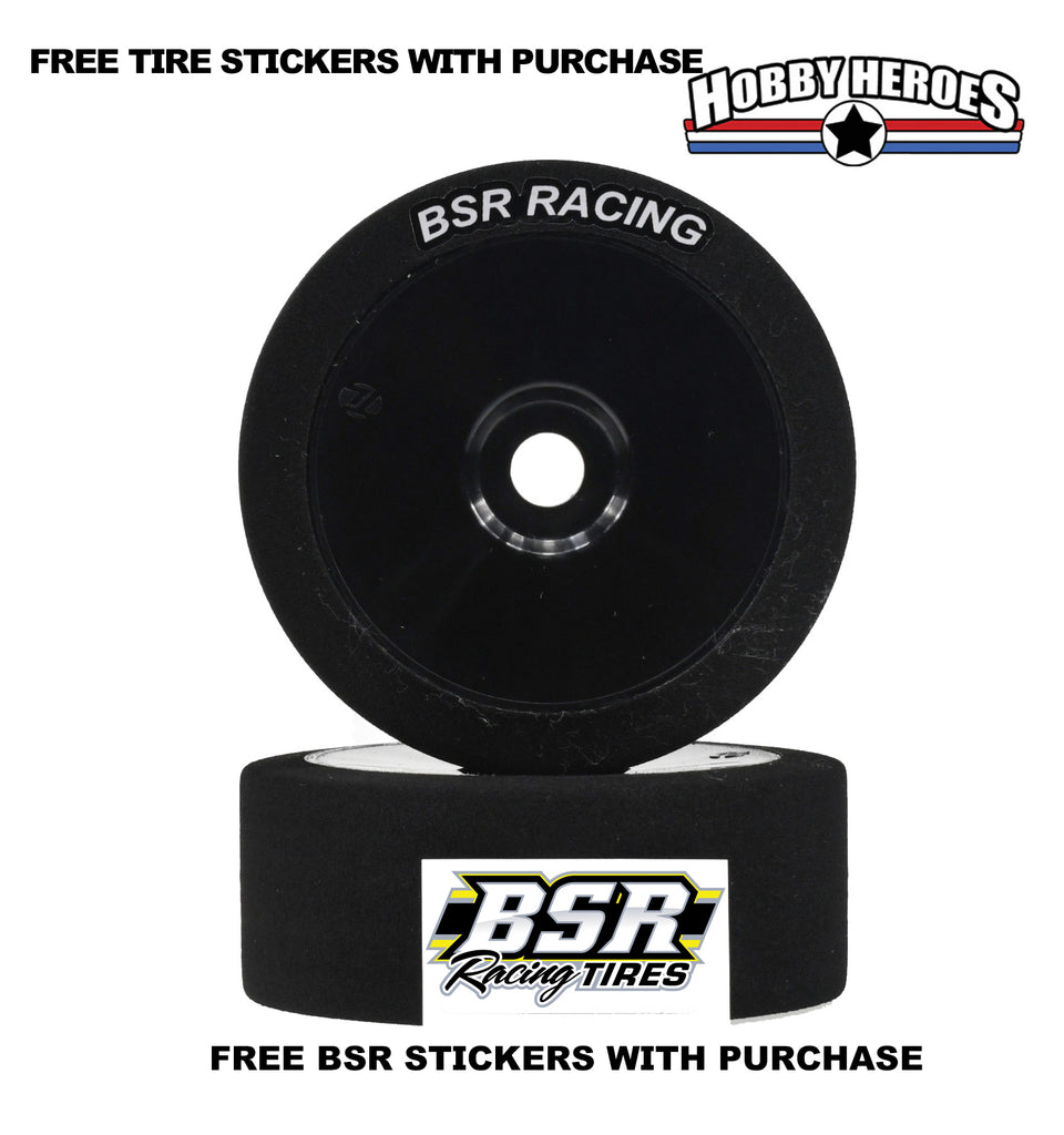 BSR Racing BSRC8030-B 1/8 Buggy 30 Shore Foam GT Tire Compound Black Dish Rim (2)