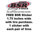 BSR Racing BSRF3235-D 1/10 Drag 35 Shore Foam Tires 32mm Black Rim (2)