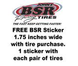BSR Racing BSRF4530-D 1/10 Drag 30 Shore Foam Tires 45mm Black Rim (2)