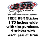 BSR Racing BSRF3225-D 1/10 Drag 25 Shore Foam Tires 32mm Black Rim (2)