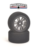 CONJ1CT74 Contact 1/10 Rear 62mm Carbon Rim 40 Shore On Road Foam Tires (2)