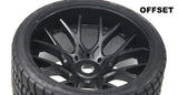 Sweep Racing Road Crusher On Road Belted Blue Chrome Monster Truck Rubber Tires (2) SWSRC1001BC