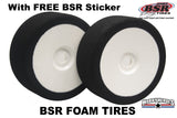 BSR Racing BSRC8034 1/8 Buggy Purple Foam Tire GT Compound White Dish Rims (2)